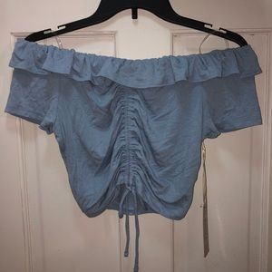 Blue Off-The-Shoulder Top 🦋🤍